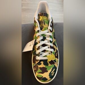 Adidas Men's Green and Brown Camo Sneakers